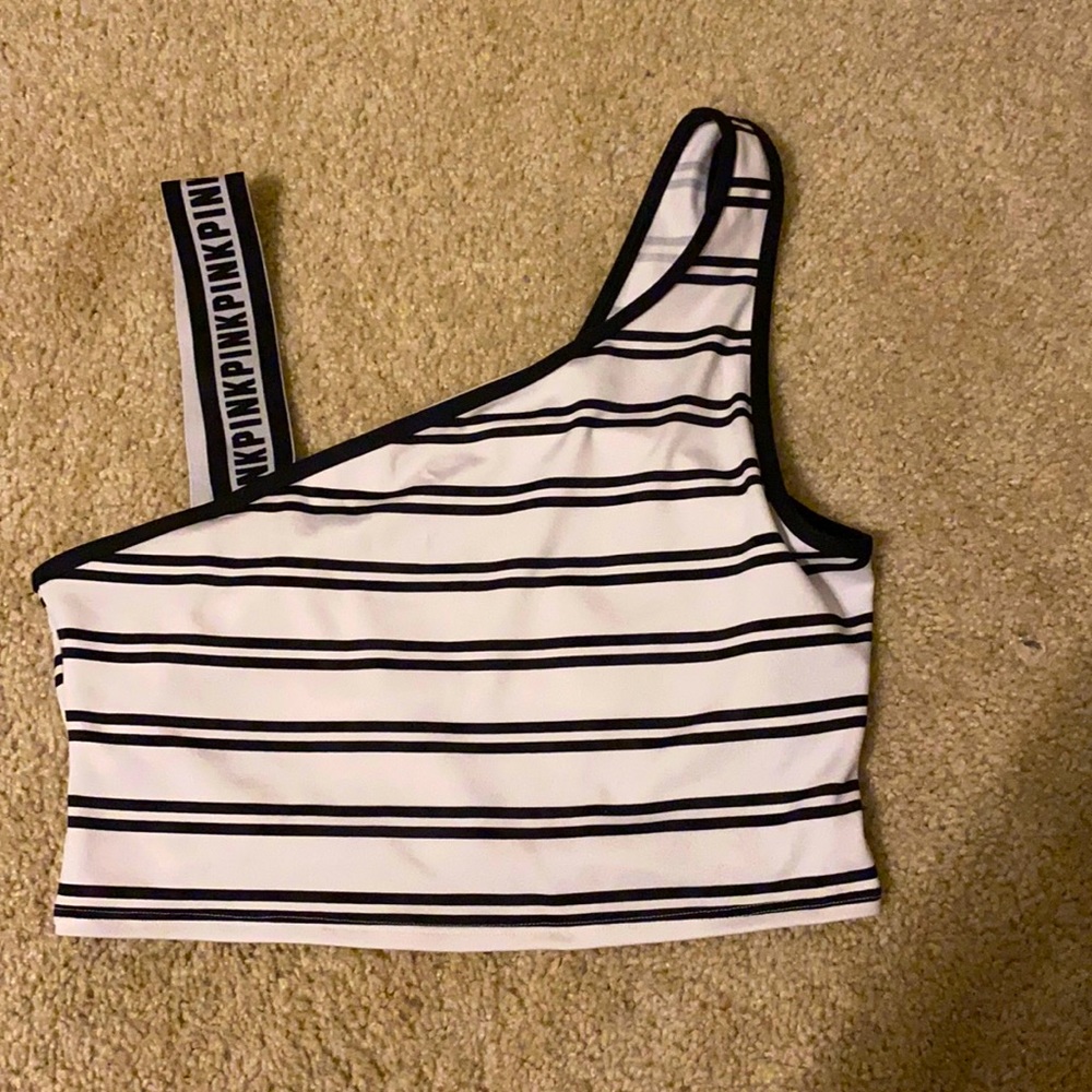 PINK logo strap crop top